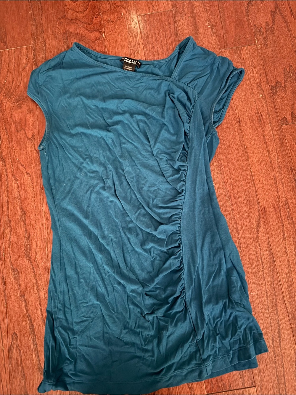 Doncaster Teal Ruched Side Tank Top